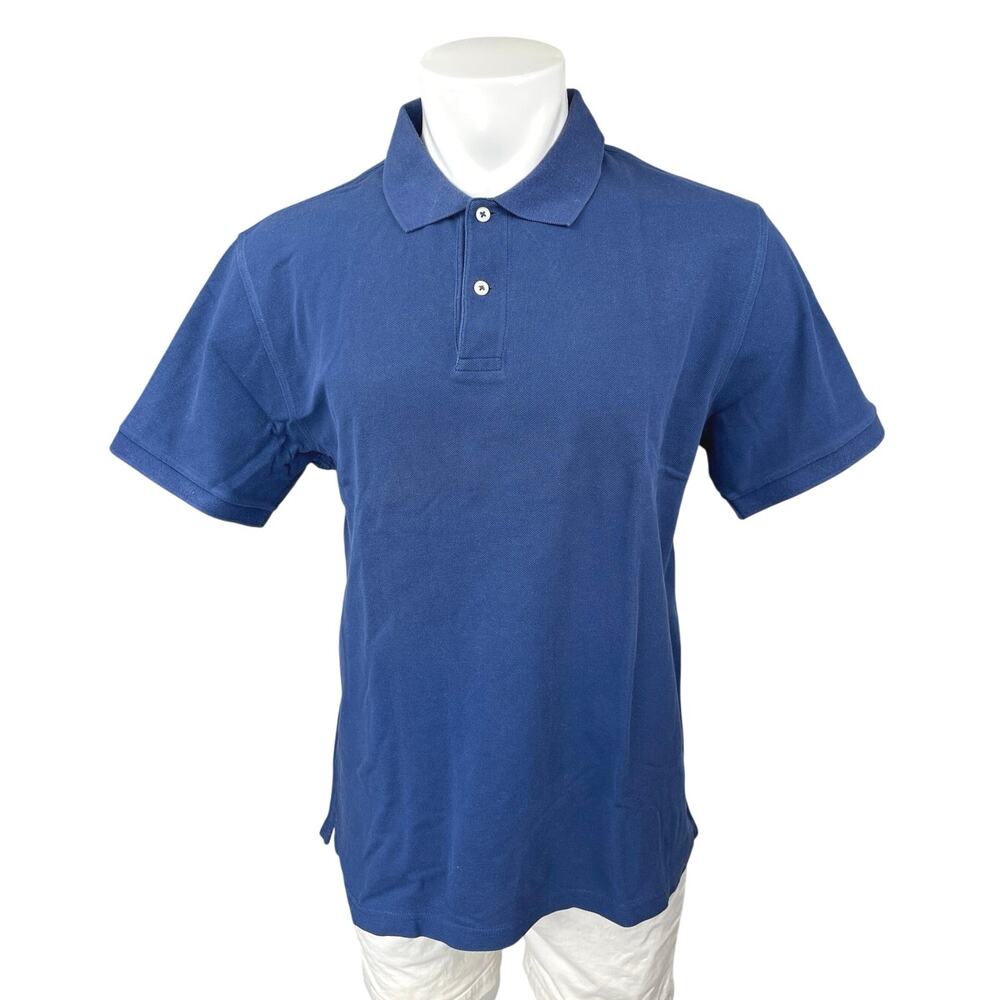 J.Crew Men's Blue Short Sleeve Collared Cotton Casual Golf Polo Shirt Top Size L